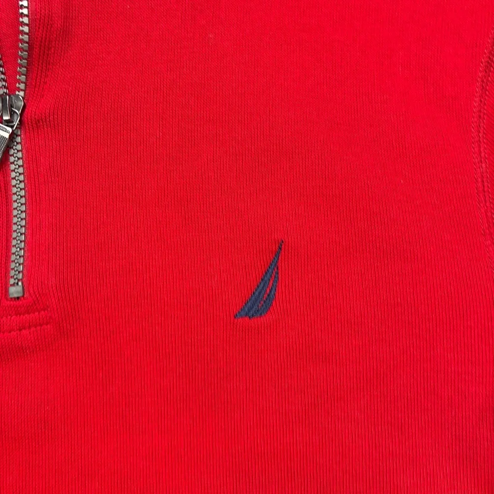 Nautica Men's Red Half-Zip Sweater